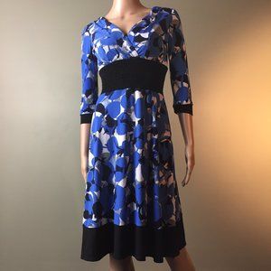 Vintage B. Moss Size XS 3/4 Sleeve Blue Dress